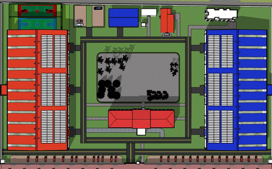 80*40 kundengebundener Stahlkonstruktions-Werkstatt fabrizierter Stahlskelettbau
