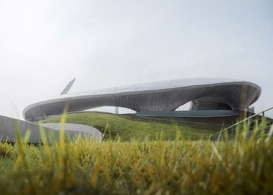 Vorfabriziertstruktureller Stahlbau Decoiling des stahlkonstruktions-Stadions-Q235