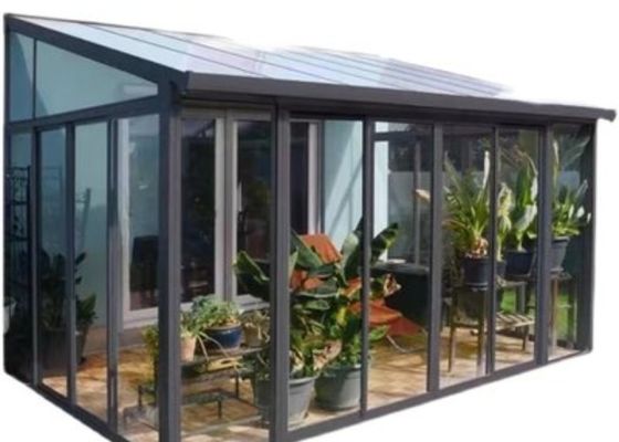 Wintergarten Sonnenlichtraum Kleines Venlo-Glasgewächshaus aus Stahl Entspannt