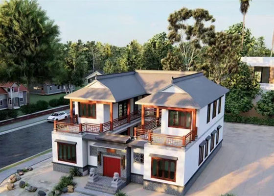 Vorfabriziertes leichtes Stahlkonstruktions-Haus galvanisierte helles Stahllandhaus