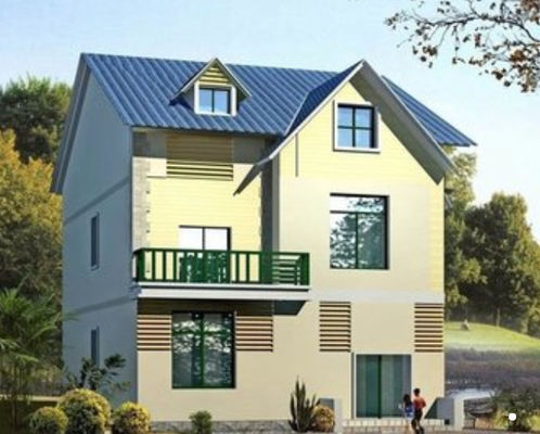 Stahlkonstruktion Q355B Q235B, die windundurchlässiges leichtes Stahlrahmen-Landhaus unterbringt
