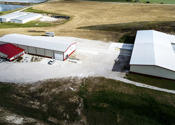 Industrielle Stahlkonstruktion Lagerhausrahmen Bau Bauwerk Garage