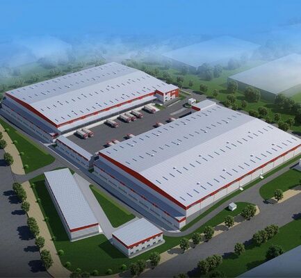 Eine Stahlkonstruktionswerkstatt, die unter Verwendung von Q355/Q235 Materialien aus China errichtet wurde.